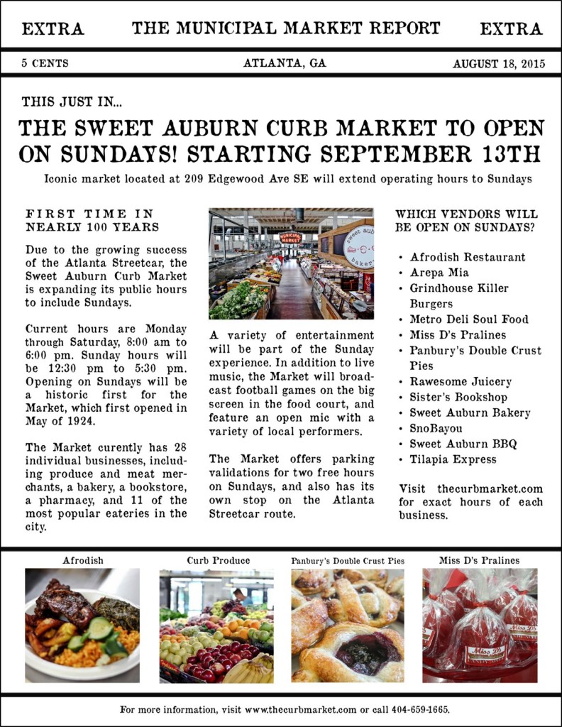 Sweet Auburn Curb Market - Sunday Hours with border
